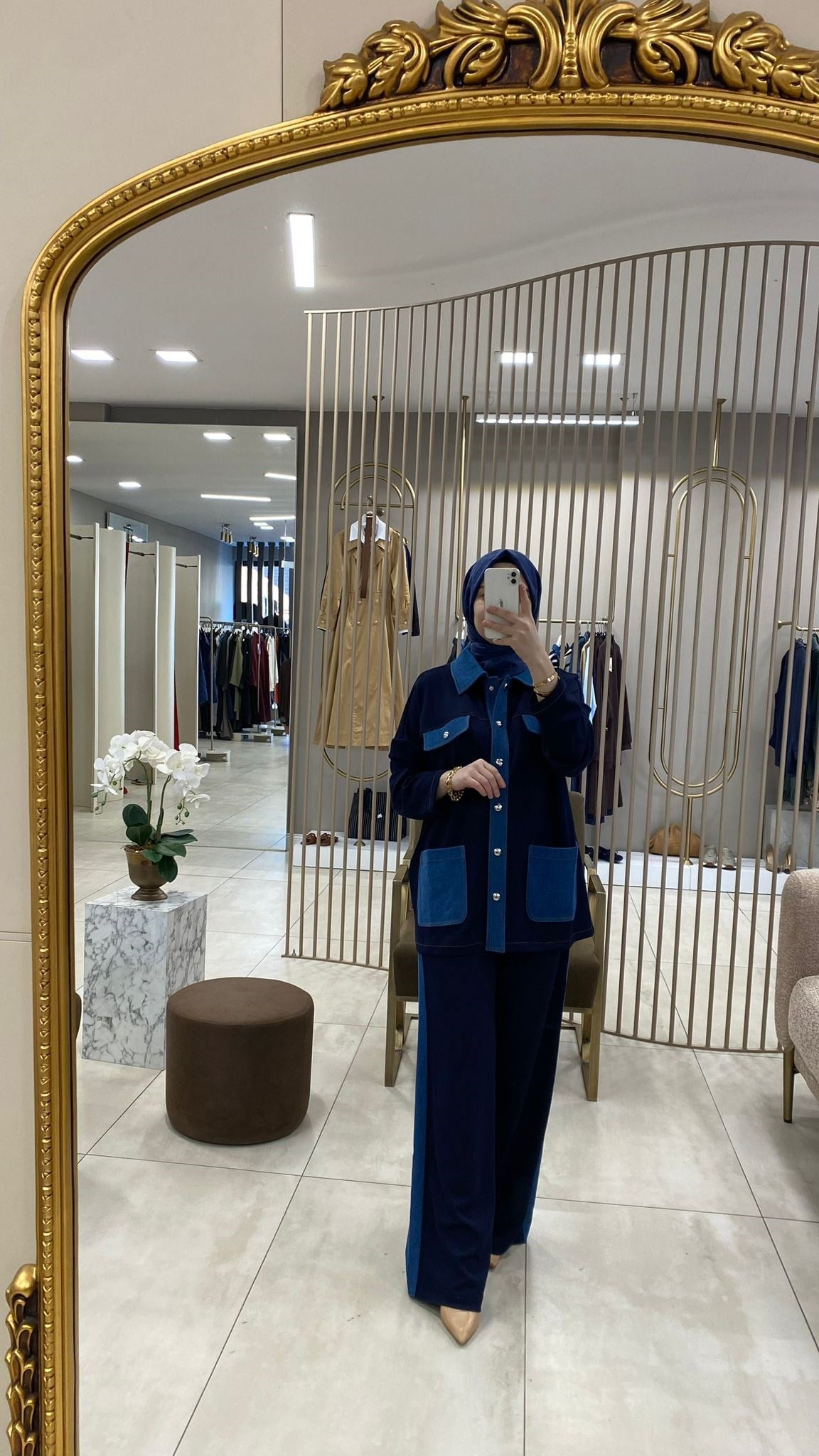 EXQUİSE KOT DETAYLI TAKIM LACİVERT