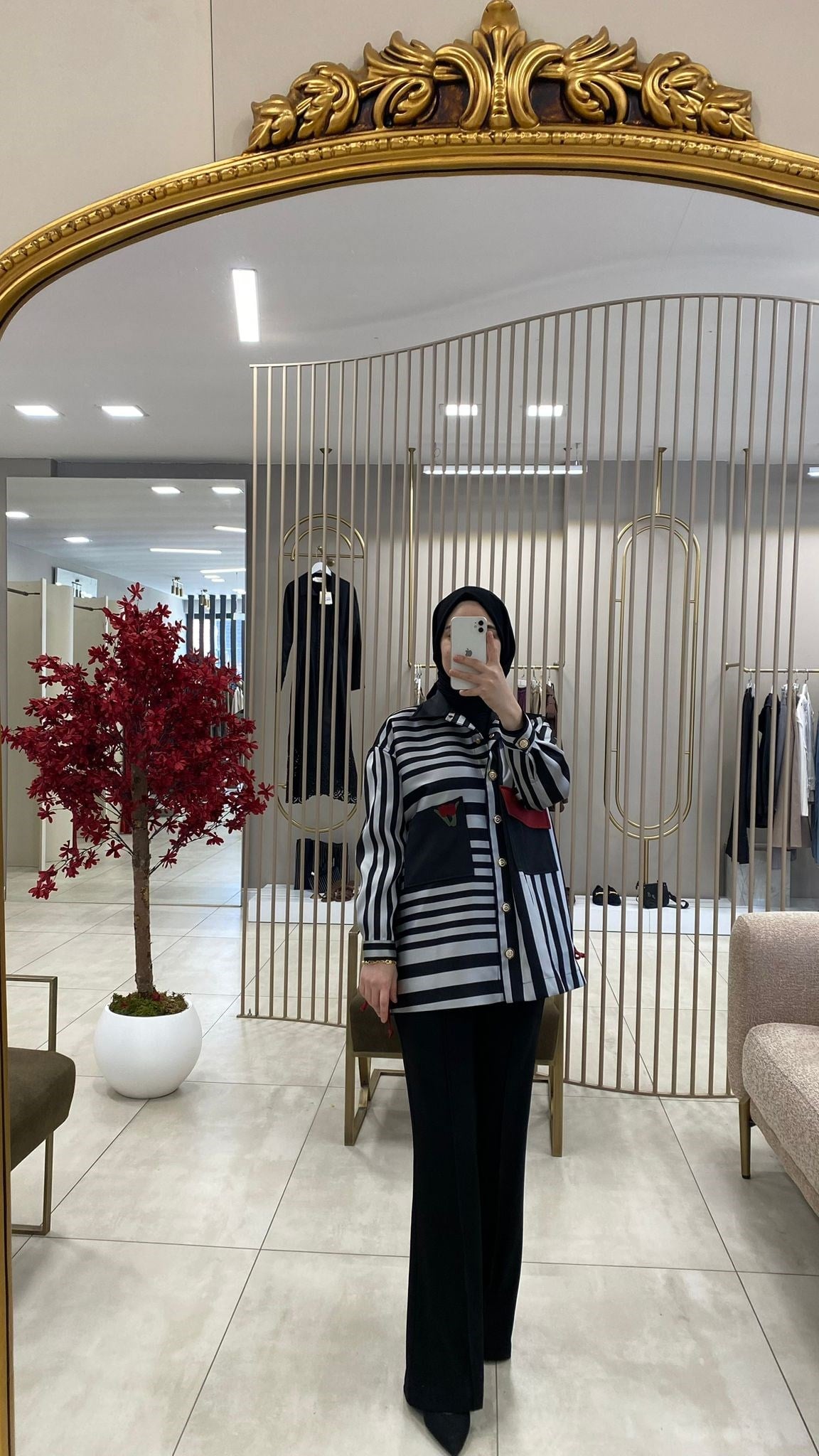 GHİSA ÇİZGİ DETAYLI CEKET