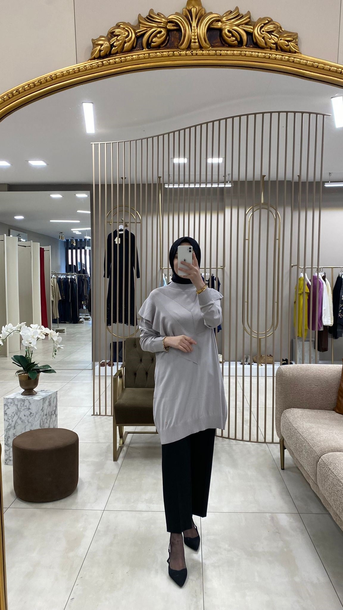 GHİSA GRİ RENK MERSERİZE TUNİK