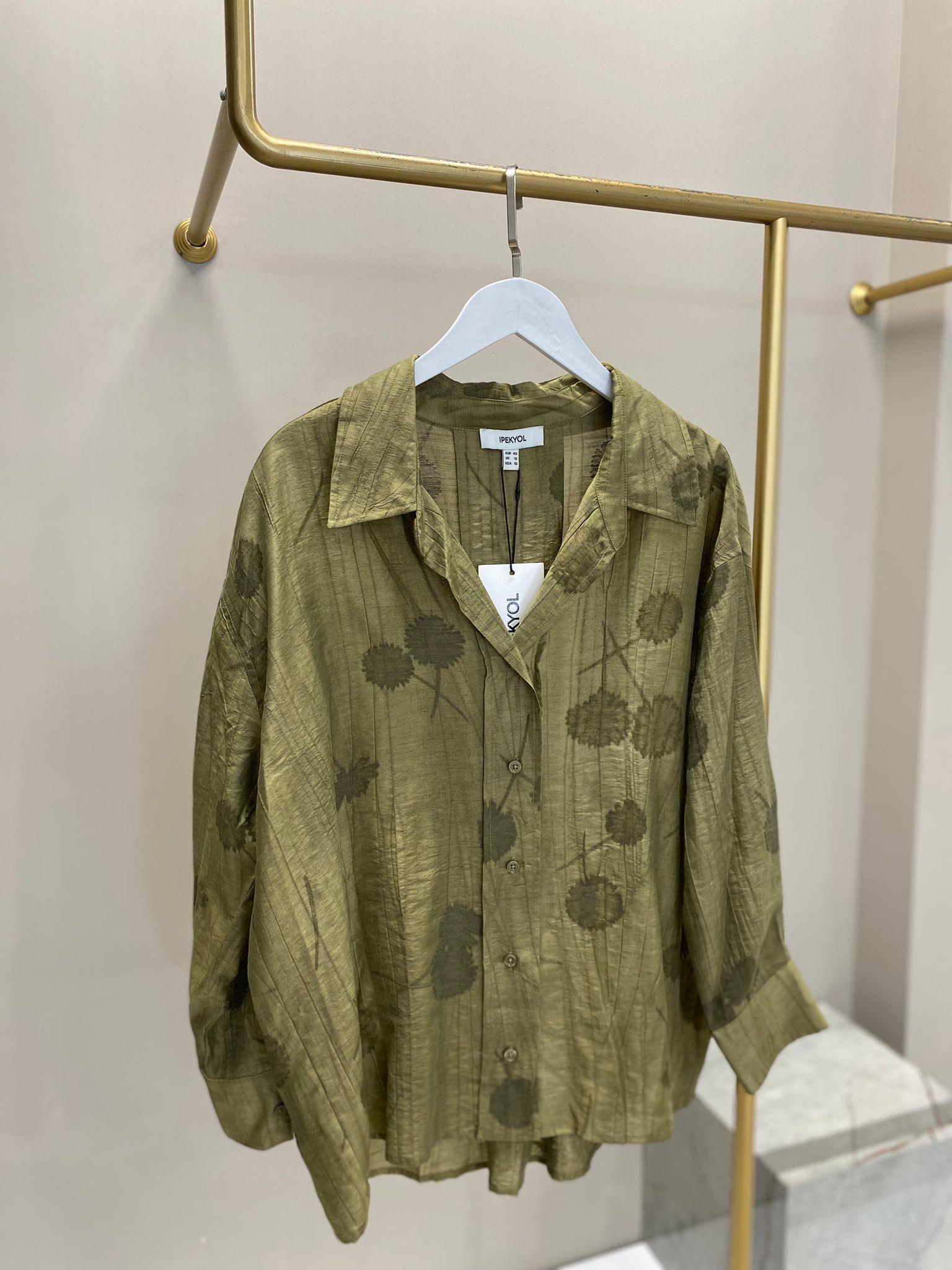 İPEKYOL HAKİ RENK DESENLİ GÖMLEK