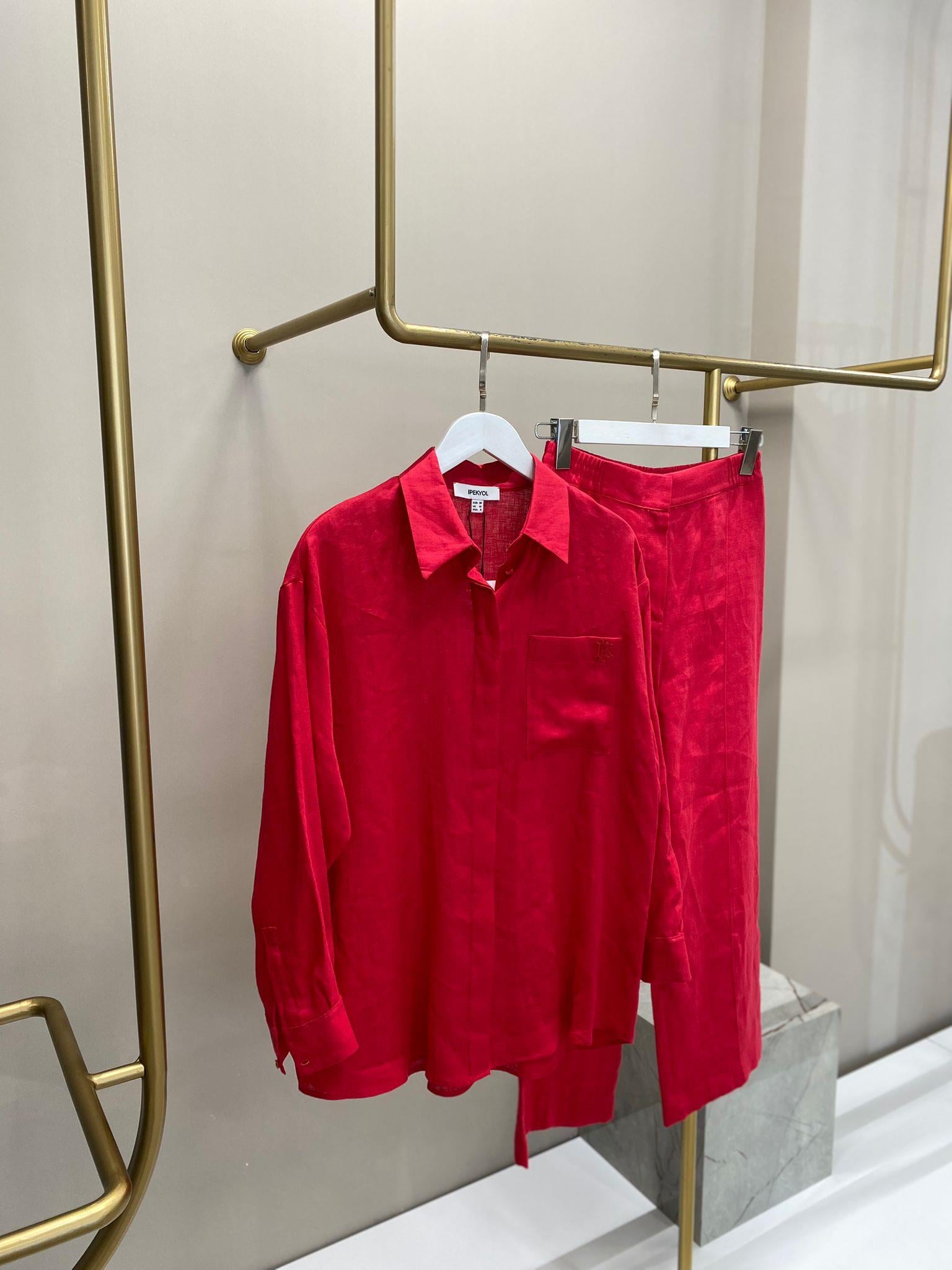 İPEKYOL NAR ÇİÇEĞİ KETEN TAKIM