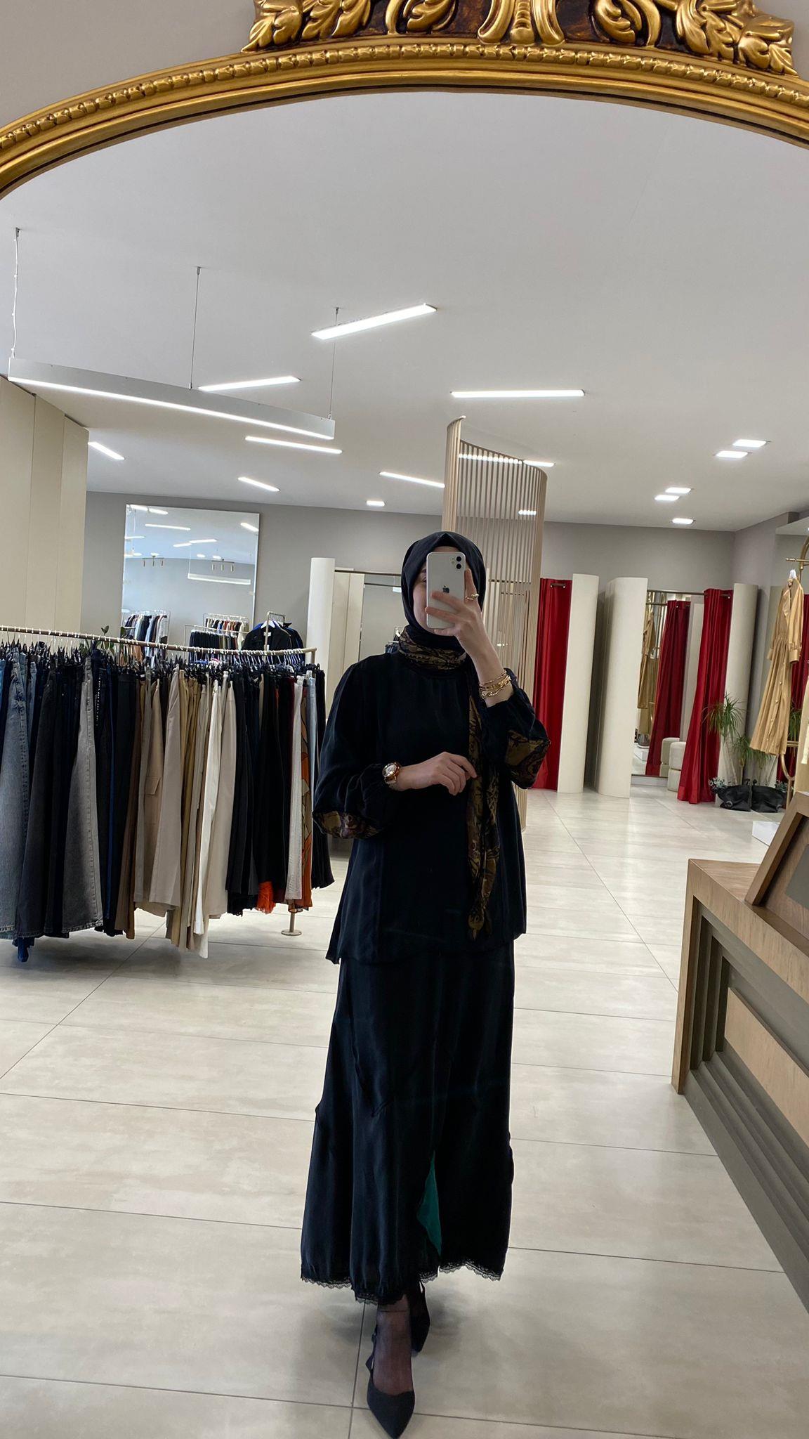 MİSSWHENCE SİYAH İPEK TAKIM