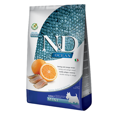 N&D Ocean Balık Portakallı Tahılsız Küçük Irk Yetişkin Köpek Maması 2.5 Kg