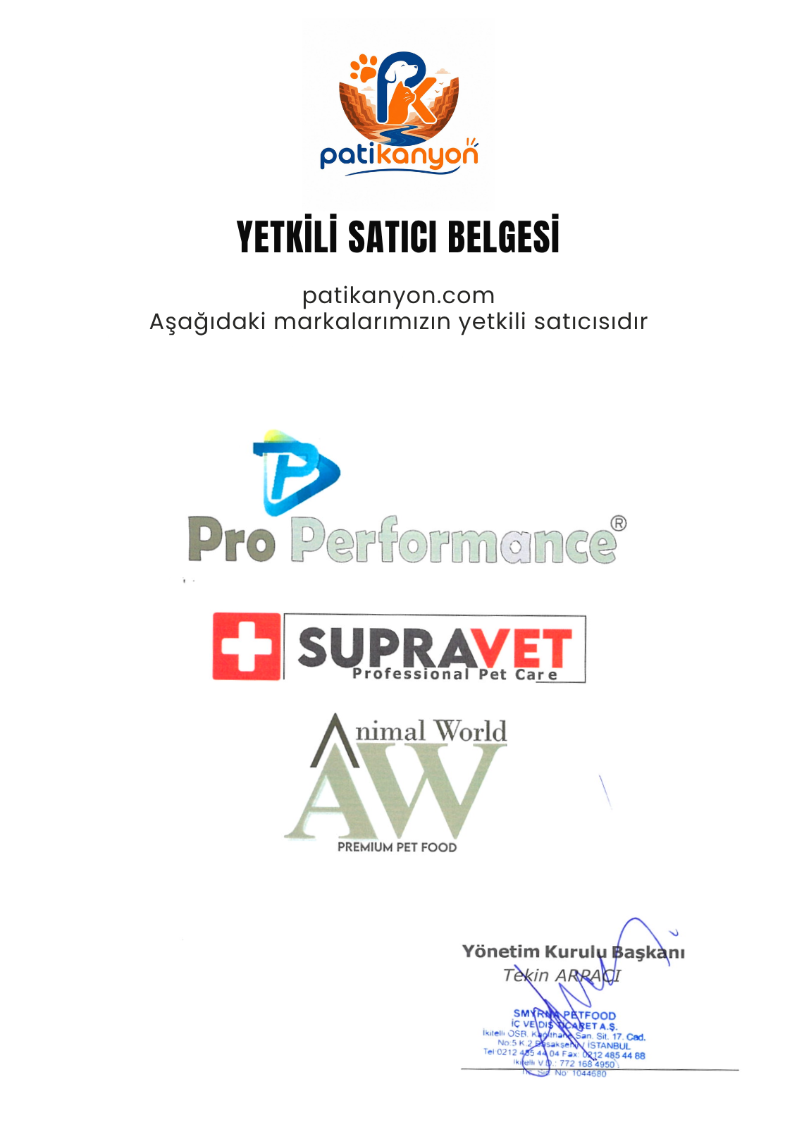 Yetkili Satıcı Belgesi 2