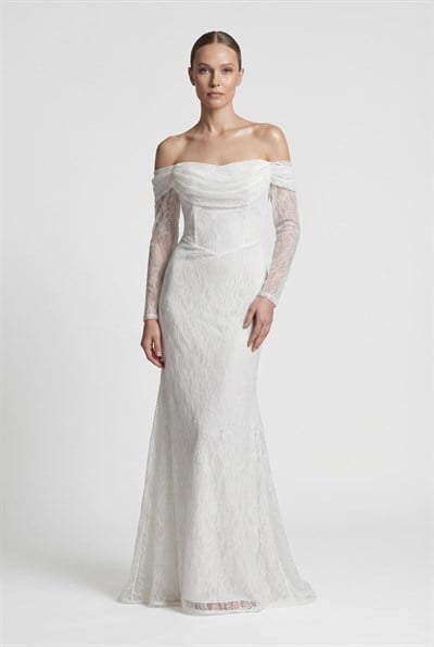 Beyaz Straplez Dantel Abiye Abiye P-0000017758-BEYAZBYZ42