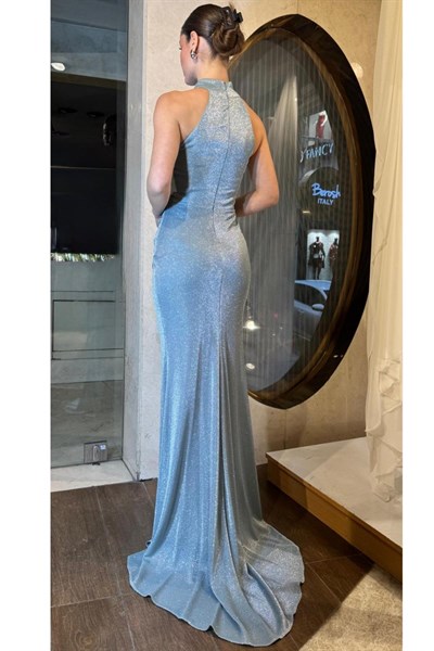 Mint Halter Yaka Simli Abiye