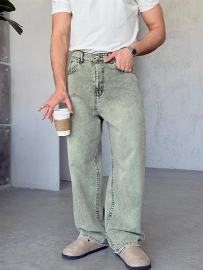 3368 YEŞİL MATCHA BOL KALIP BAGGY PANTOLON