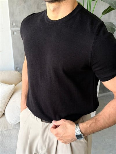 BASIC ÖRME TRİKO M-SİYAH