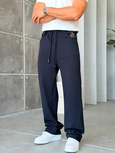 CAMEL NAKIŞ DETAYLI BAGGY EŞOFMAN T-LACİVERT