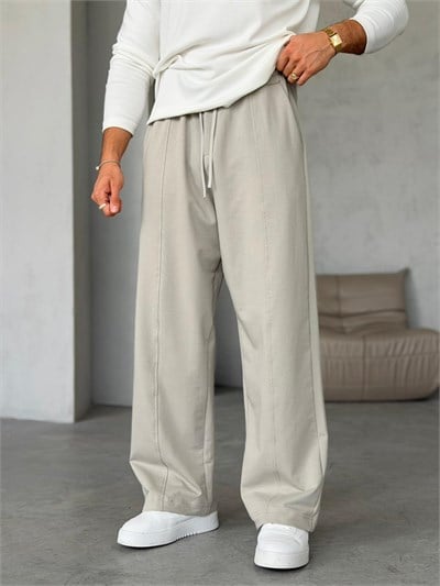Dikiş Detaylı Baggy Eşofman Pantolon M - TAŞ