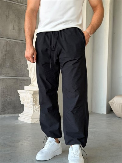Klips Detaylı Paraşüt Pantolon SİYAH-W