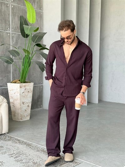 OTTOMAN KUMAŞ FİTİLLİ TAKIM V-BORDO