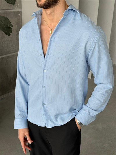 Prestige Çizgili Gömlek K-Bebe Mavi