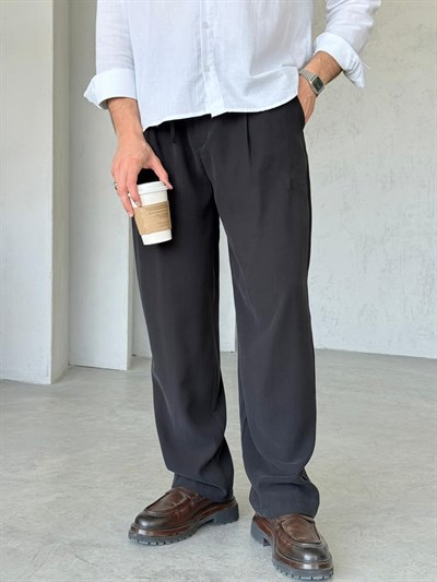 TENSEL KUMAŞ İP KEMER JOGGER PANTOLON T-SİYAH