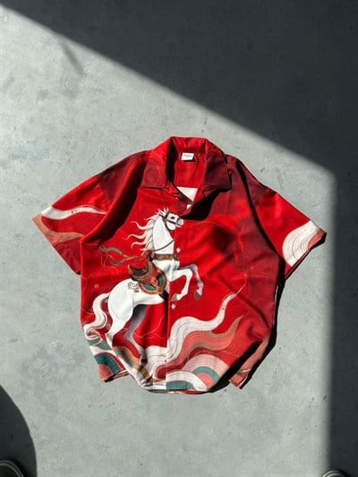 TURKO Desenli Dubble Hürrem Kumaş Oversize Gömlek T