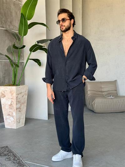 Yıkamalı Modal Kumaş Takım Y - Siyah