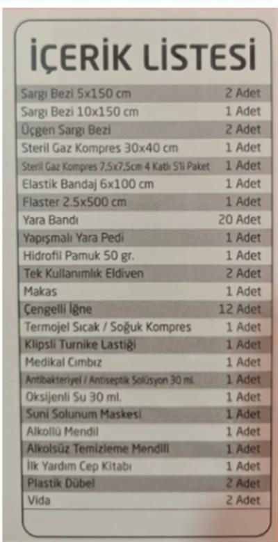İlk Yardım Çantası