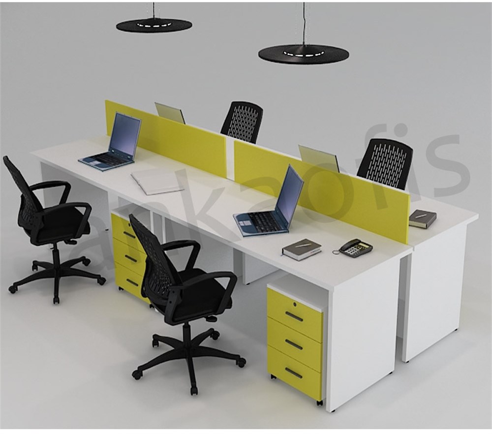 İzle 4lü Çalışma Masası - Anka Ofis Mobilyaları