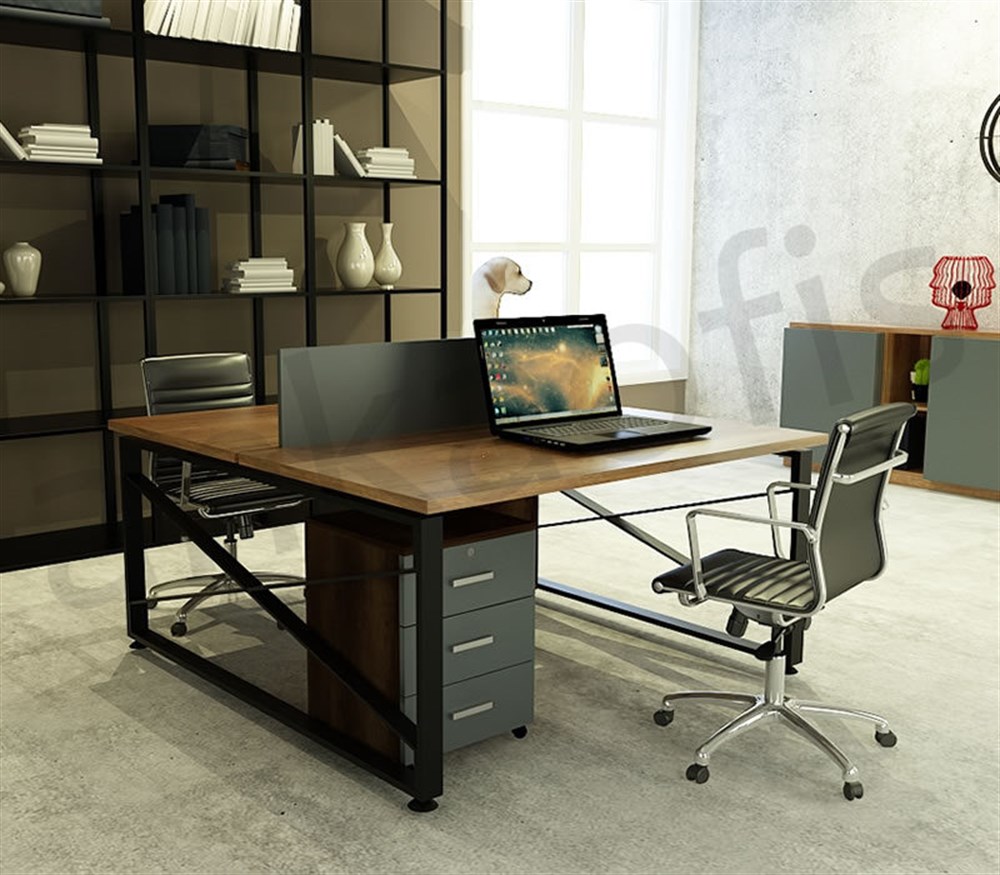 Çoklu Çalışma Masaları - Lamix İkili Çalışma Masası | Anka Ofis Mobilyaları