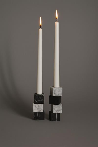 Mermer Şamdan 2'li Set