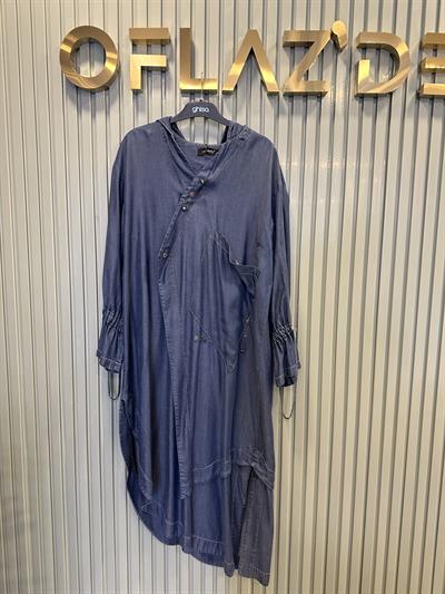Ceremony Asimetrik Tencel Tunik Kot 