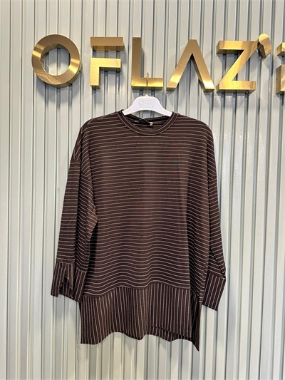 Çizgili Oysho Sweat Kahverengi 5023