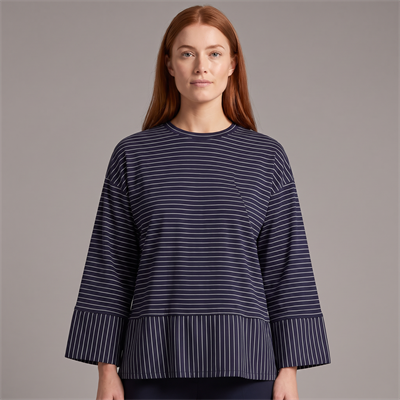 Çizgili Oysho Sweat Lacivert 5023