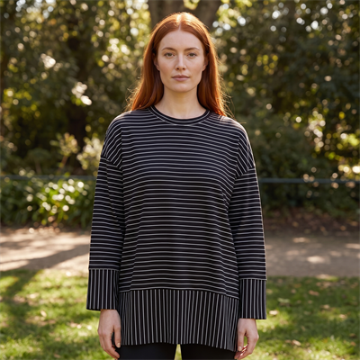 Çizgili Oysho Sweat Siyah 5023