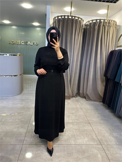 Defrina Dantel Detaylı Elbise Siyah 41076