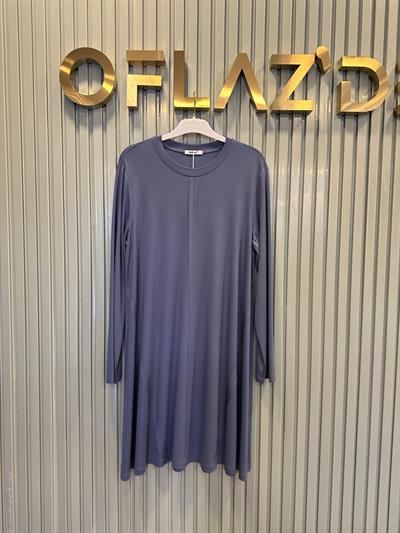 Defrina Dikiş Detaylı Rahat Tunik İndigo 31237 