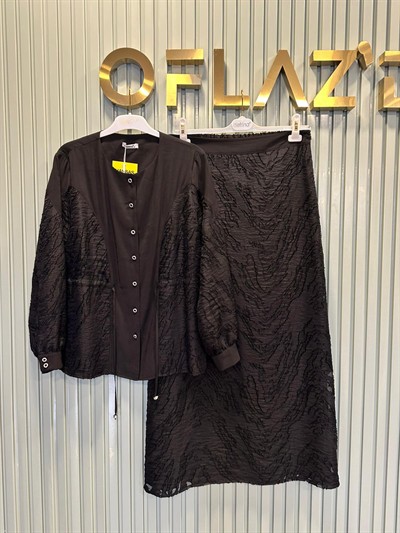Defrina Organze Jakar Dty. Etekli Takım Siyah 61157