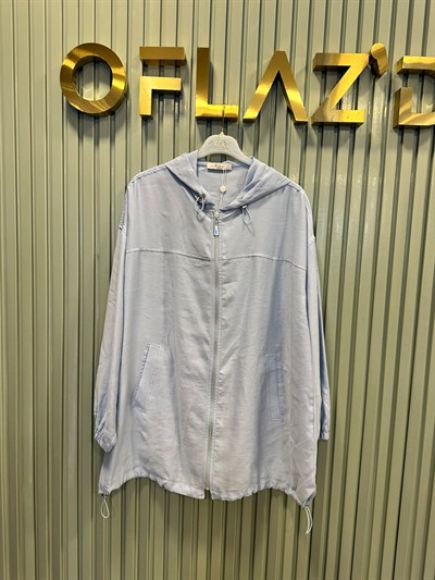İkoll Dikiş Detaylı Bomber Ceket Açık Mavi 37794 