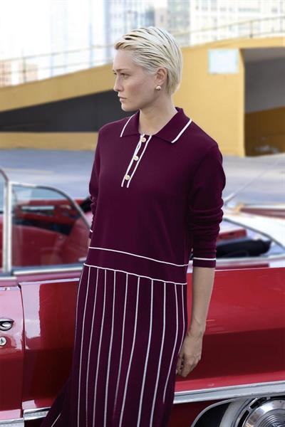 Missemramiss Elegante Triko Elbise Mürdüm 4586 