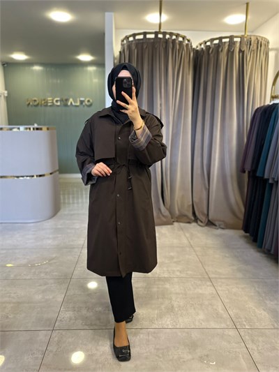 Nuss Astarlı Trençkot Bitter 27K 6033