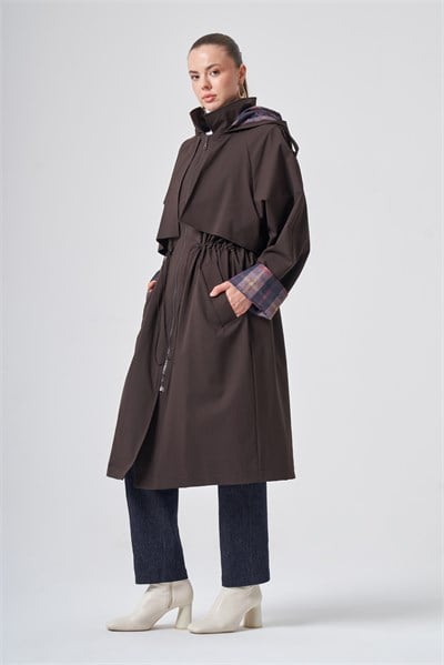 Nuss Astarlı Trençkot Bitter 27K 6033