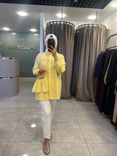 Nuss Fırfır Detaylı Gömlek Sarı 26Y 3016