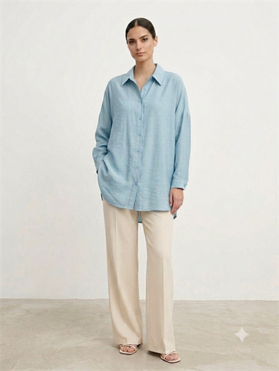 Nuss Oversize Düğmeli Gömlek Akdeniz 26Y 3001