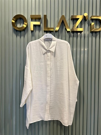 Nuss Oversize Düğmeli Gömlek Ekru 26Y 3001