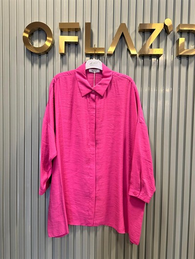 Nuss Oversize Düğmeli Gömlek Fuşya 26Y 3001
