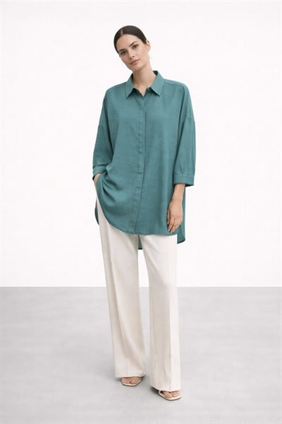 Nuss Oversize Düğmeli Gömlek Jungle 26Y 3001