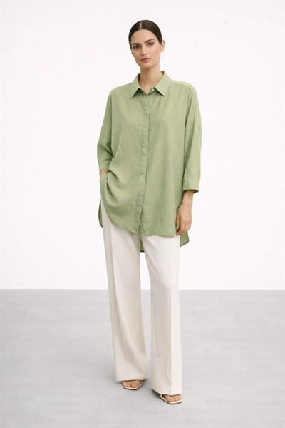 Nuss Oversize Düğmeli Gömlek Menta 26Y 3001