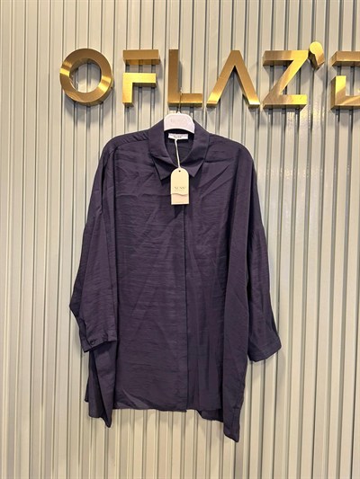 Nuss Oversize Düğmeli Gömlek Navy 26Y 3001