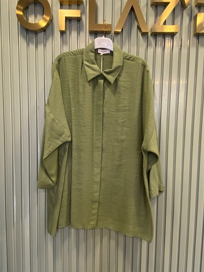 Nuss Oversize Düğmeli Gömlek Sarmaşık 26Y 3001