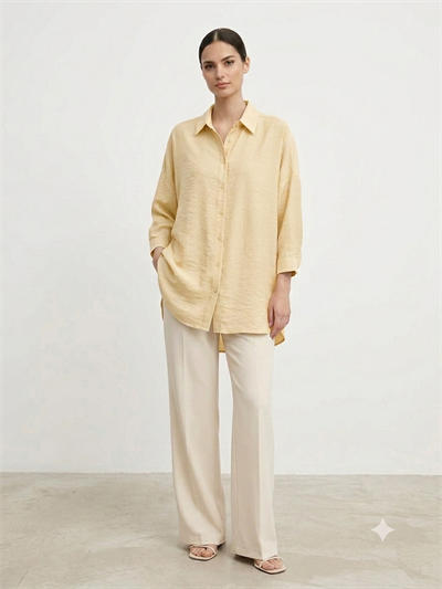 Nuss Oversize Düğmeli Gömlek Vanilin 26Y 3001