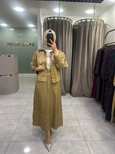 Nuss Taş Işlemeli Etekli Takım Bal Köpüğü 26Y 1044