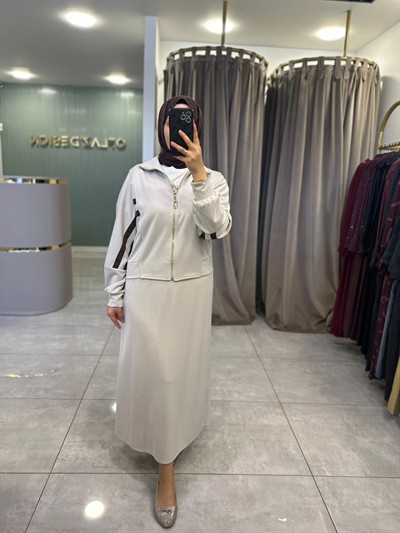 Nuss Şerit Detaylı Oysho Etekli Takım Taş 26Y 1096
