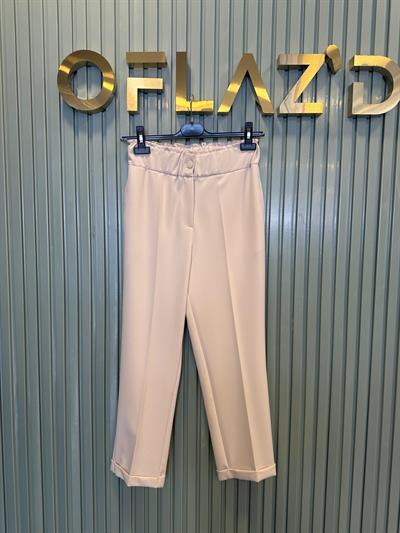 Sentez Beli Lastikli İnce Duble Paça Pantolon Taş 5514 