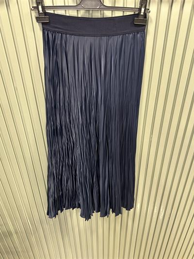 Sentez Saten Kırıştırma Etek Lacivert Sz 5443 