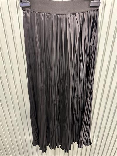 Sentez Saten Kırıştırma Etek Siyah Sz 5443 