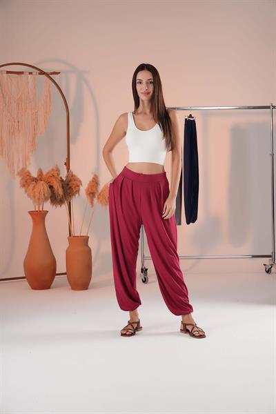 Cepli Pileli Şalvar Pantolon 